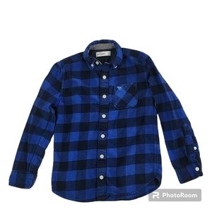 Abercrombie kids Plaid shirt size 7-8 blue
